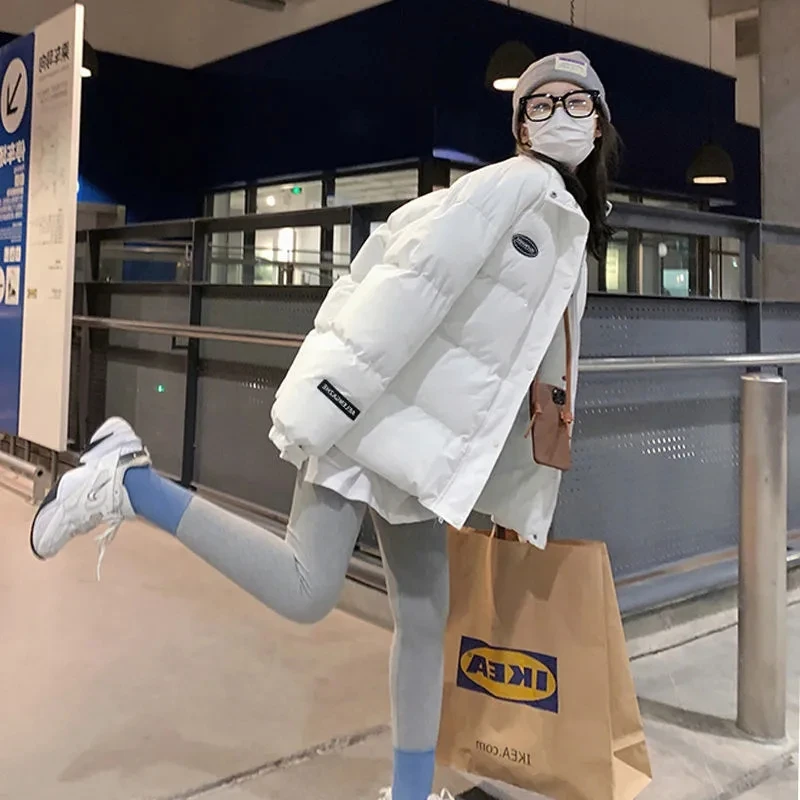 Пуховик y2k большого размера с подкладкой женская зимняя хлопковая стеганая