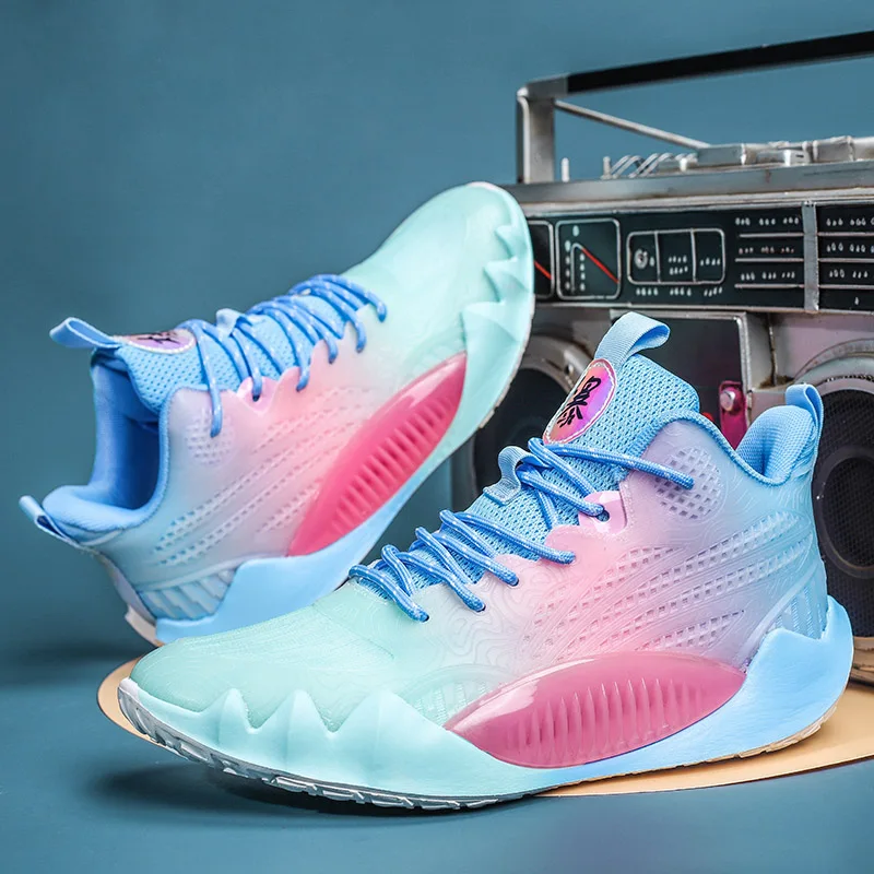 Color Tread mesh surface breathable high-quality MD outsole luminous basketball shoes 36-45