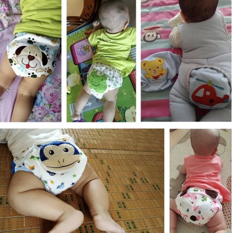 Baby Cotton Training Pants Panties Diapers Reusable Cloth Diaper Nappies Washable Infants Children Underwear Nappy Changing | Мать и