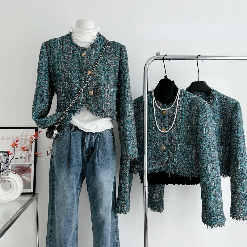 Весенне-осеннее зеленое винтажное