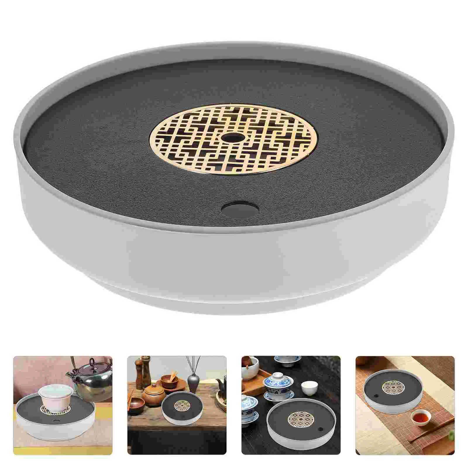 

Double-layer Serving Tray Draining Tea Tray Tea Set Tray Multi-use Drain Tray