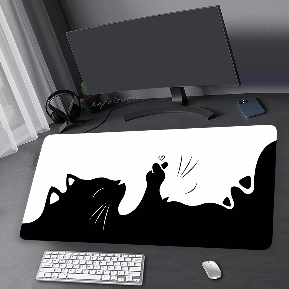 

Kawaii Cute Cat Gaming Mousepad XXL Mouse Pad Home Office Mousemat Non-slip Rubber Pads Big Desk Mat Keyboard Mat 900x400mm