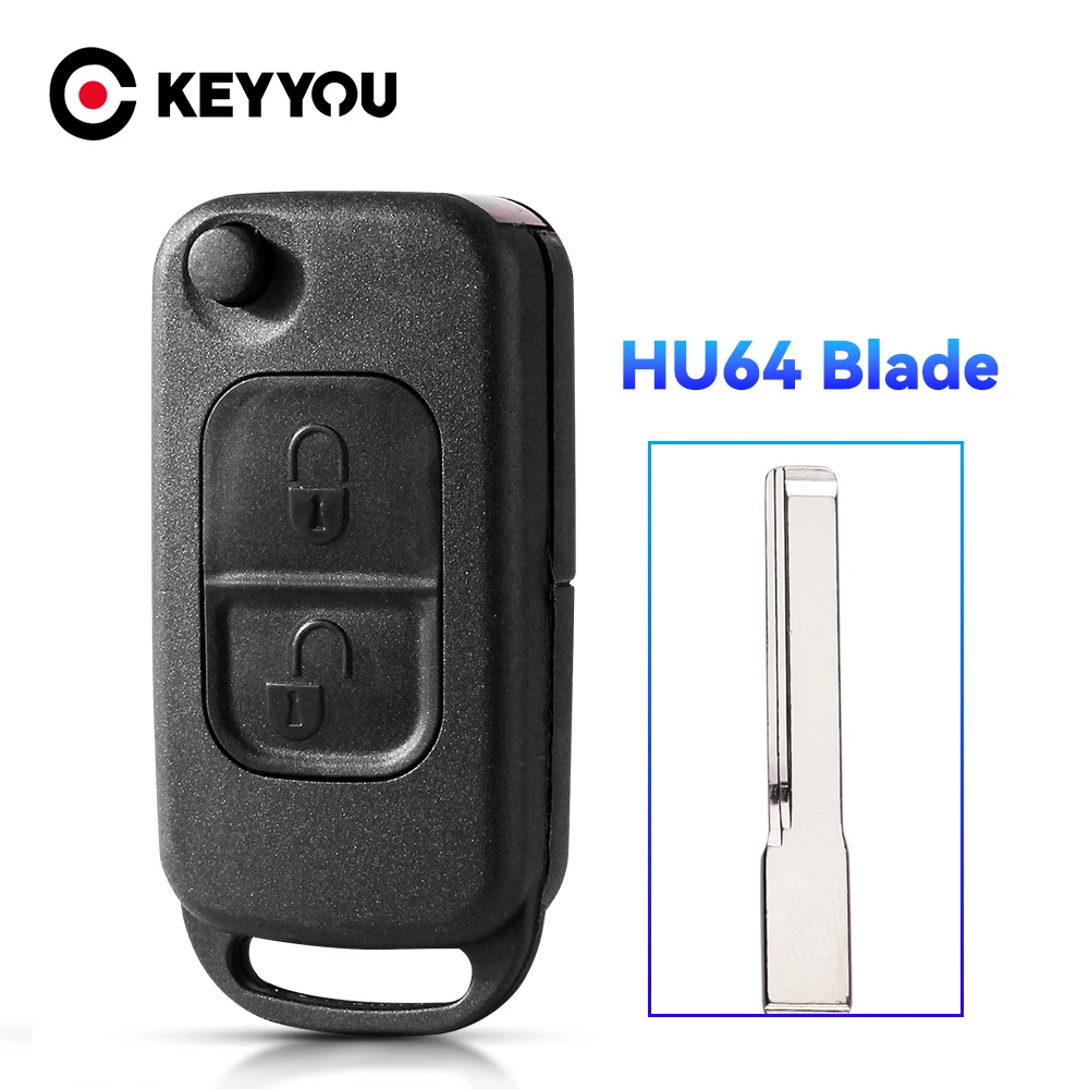 

Раскладной чехол KEYYOU для ключа-пульта, 2 кнопки для Mercedes Benz SLK E113 A C E S W168 W202 W203