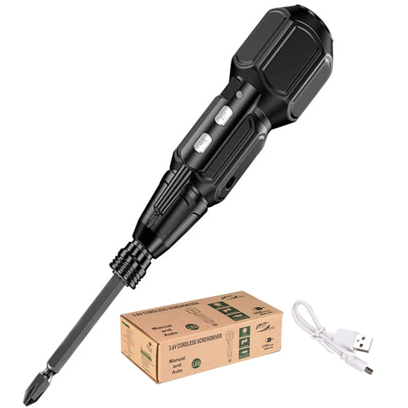 

Electric Screwdriver Cordless Rechargeable Portable 3.6V LED Light Automatic Rotational Repair Tool Kit
