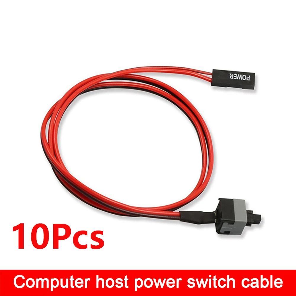 

10Pcs 50cm Long Power Button Switch Cable For PC Switches Reset Computer Power Momentary Automatically Reset Push Button SW