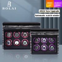 bolai brand automatic watch winder luxury wood watch safe box touch control and led interior backlight watches storage box