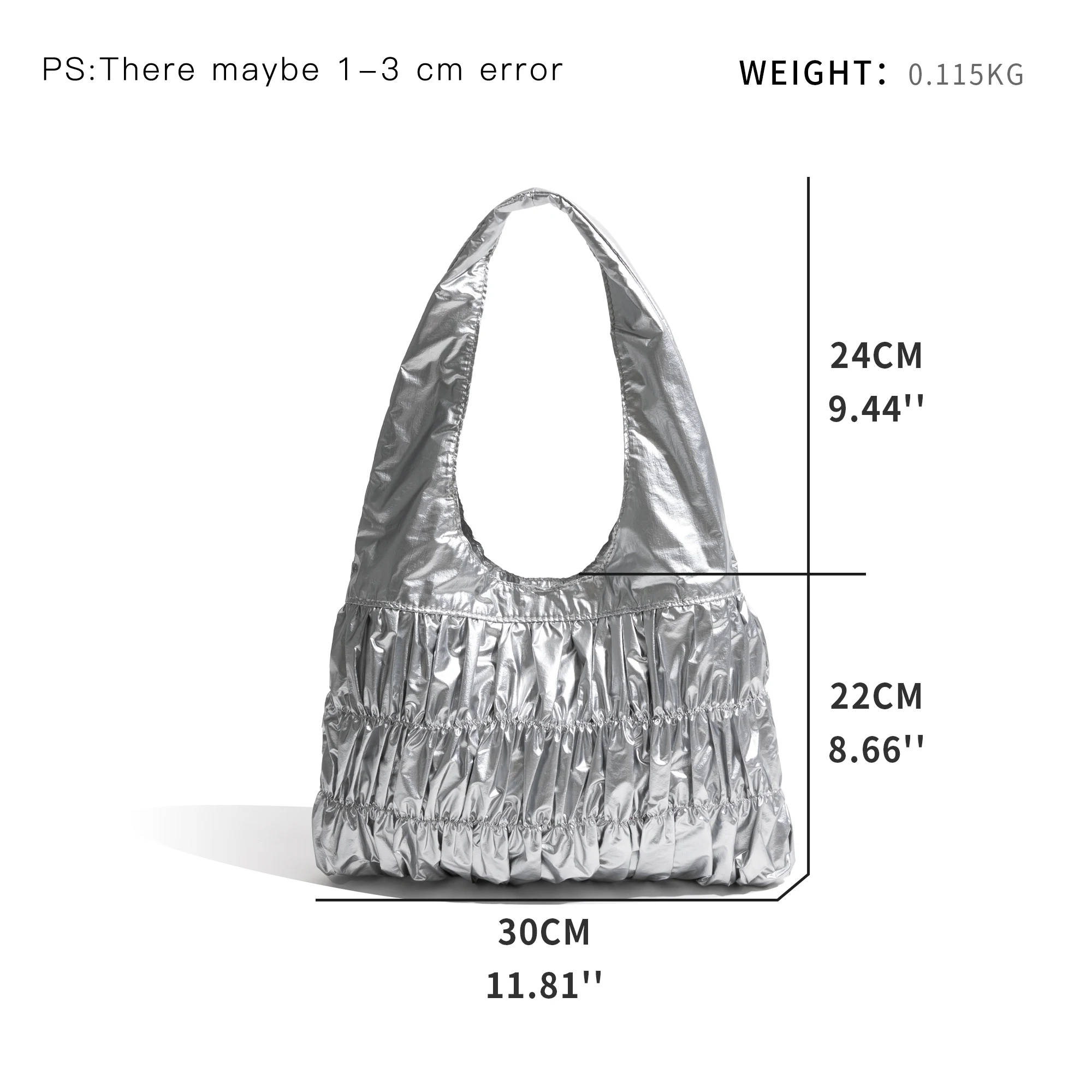 MABULA Роскошный дизайн со рюшами женская сумка через плечо глянцевая большая