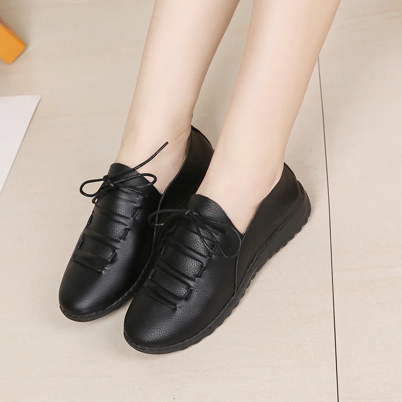 Designer Green Loafers Woman Pleated Lace Up Sneakers Women Wedges Moccasins Soft Leather Jogging Dance Flats