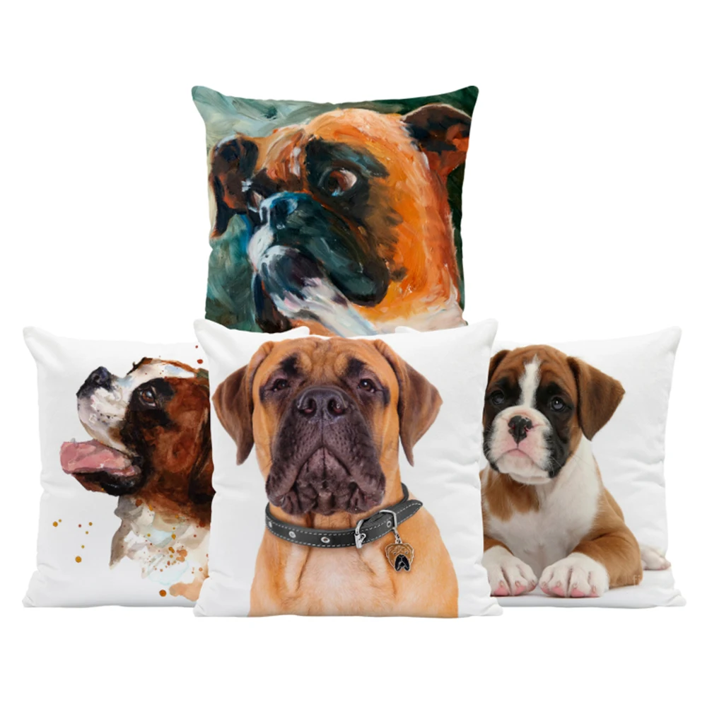 

Home Decor Cute Pet Mini French Bulldog Pillowcase Sofa Car Decorate Animal Dog Cushion Cover Printed Velvet Pillowcase 45x45cm