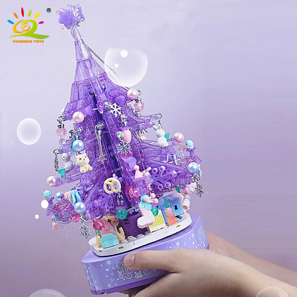 HUIQIBAO Рождественская серия хрустальных елок музыкальная шкатулка строительные