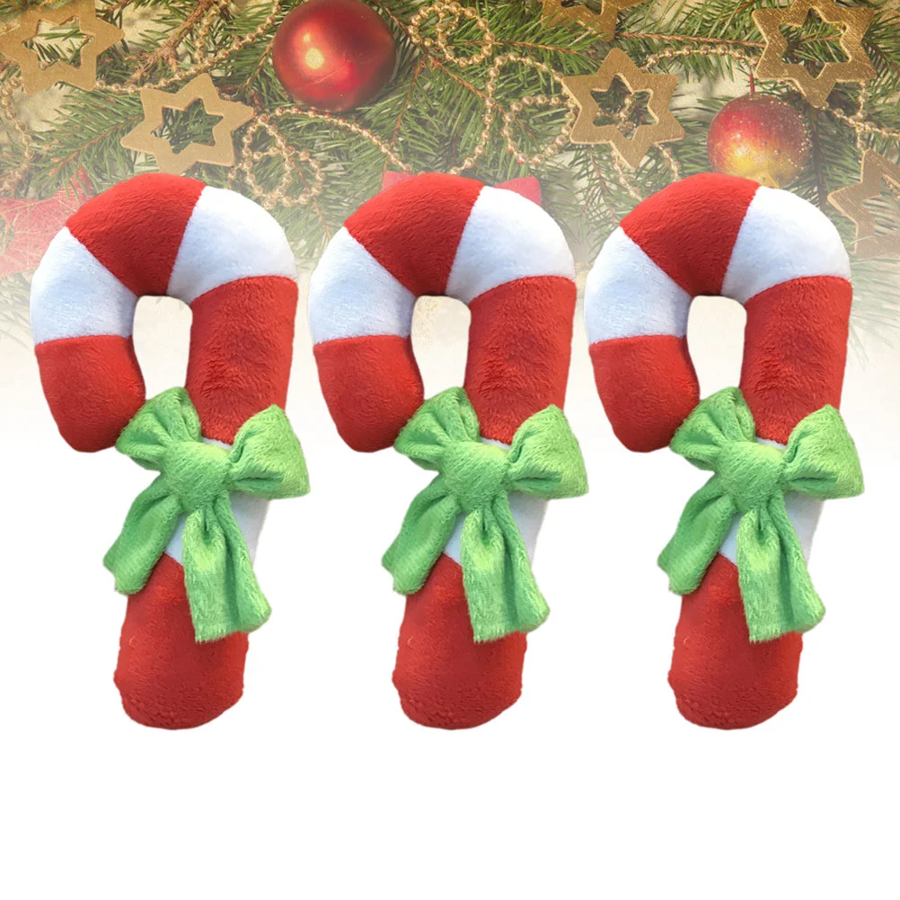 

Dog Toys Christmas Toy Plush Puppy Candy Cane Chew Squeaky Interactive Playing Teething Pet Stuffeddogs Superbiting
