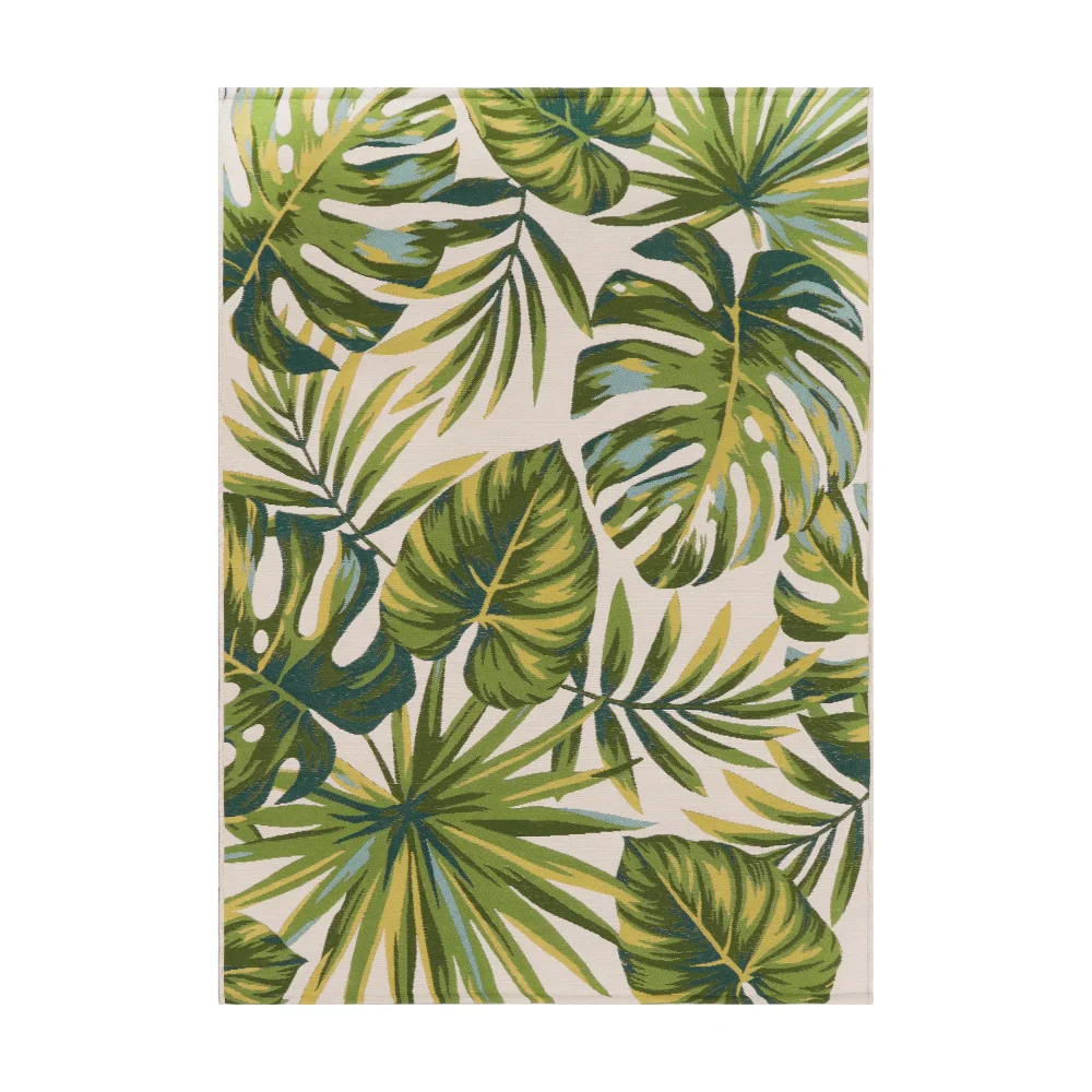 

Palm Leaf Green Woven Outdoor Rug, 5X7