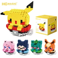 pokemon building blocks bricks assembly bulbasaur pikachu in the cup anime mini action figures heads toys kids birthday gifts