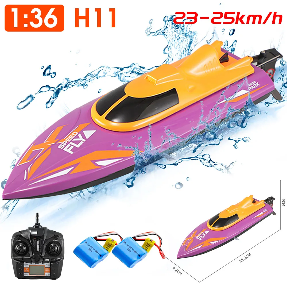 

1/36 LCD Display Waterproof RC Boat 2.4GHz Electric RC Speed Boat 4CH High Speed Remote Control Watercraft Ship for Pool Lake