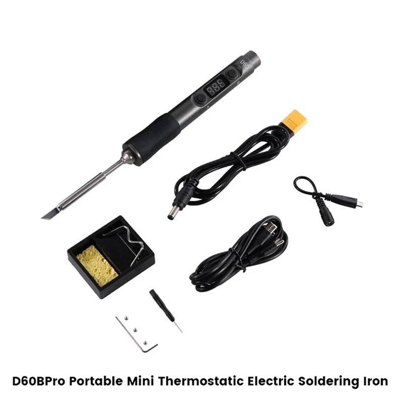 

Портативный мини термостатический Электрический паяльник D60bpro, уличный ремонтный инструмент с поддержкой PD3.0