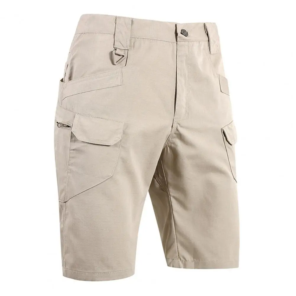 

Summer Men Cargo Shorts Outdoor Waterproof Wear Resistant Cotton Blend Short Pants Multi Pockets Zipper Fly Hiking Shorts