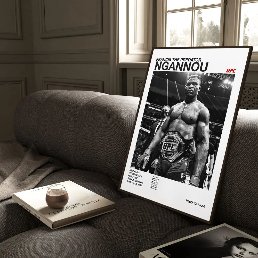 Современный стиль черно-белый U-ультимальный боевой чемпионат UFC плакат печать на