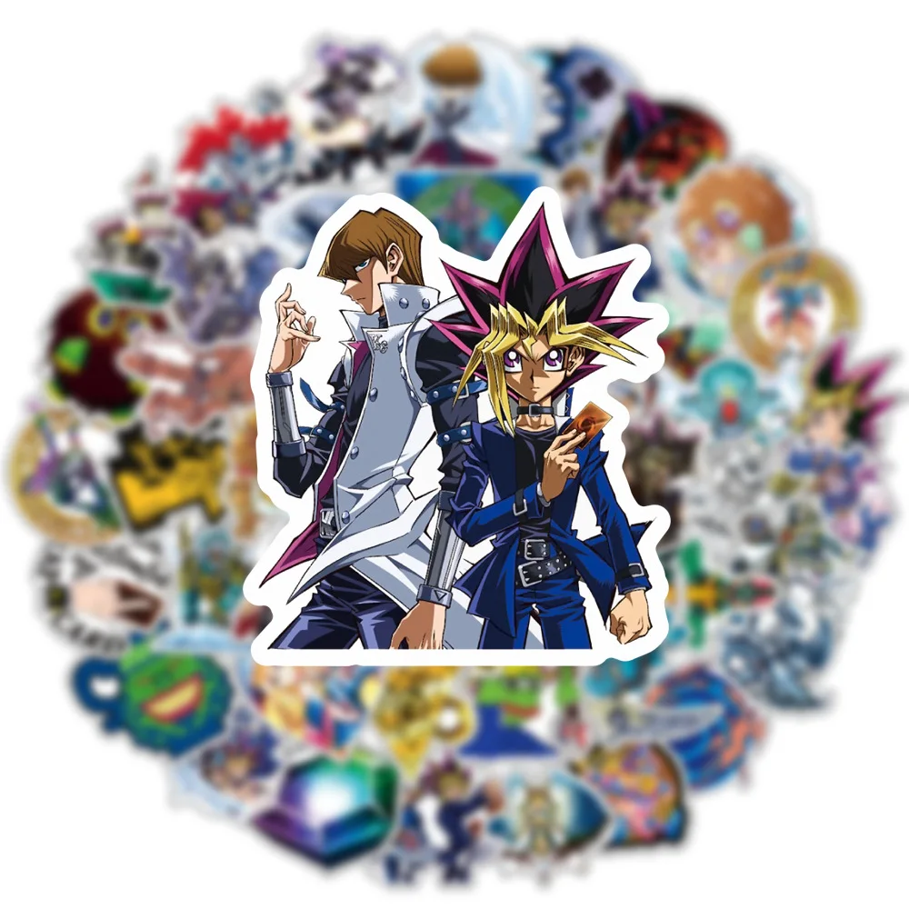 

10/50 шт. классических карт анимации Yu-Gi-Oh! Мультяшные наклейки для мебели, настенный стол «сделай сам», автомобильный багажник, компьютер, ТВ, ...