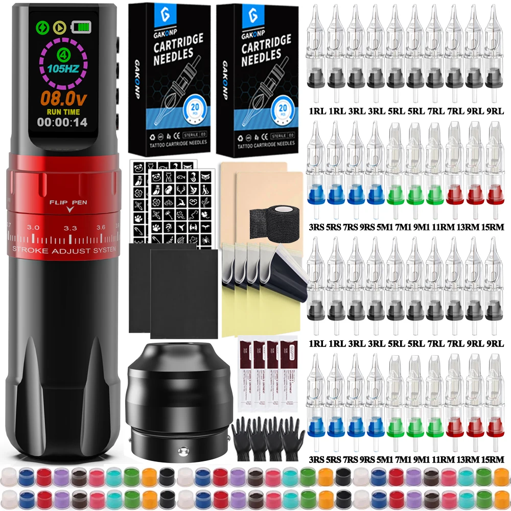 Беспроводной набор для тату-ручки вращающийся тату-пистолет с перезаряжаемой