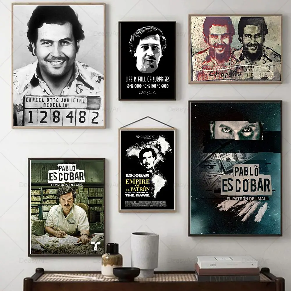 

Vintage Pablo Escobar Character Legend Poster And Prints Retro Wall Art Canvas Painting Wall Pictures For Living Room Home Decor