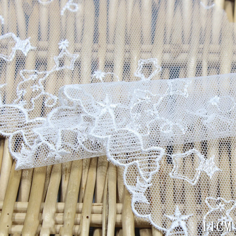 

28Yards Floral Embroidered Lace Fabric White Mesh Bra Dress Sewing Trimmings Doll's Dress Hair Accessories Craft New