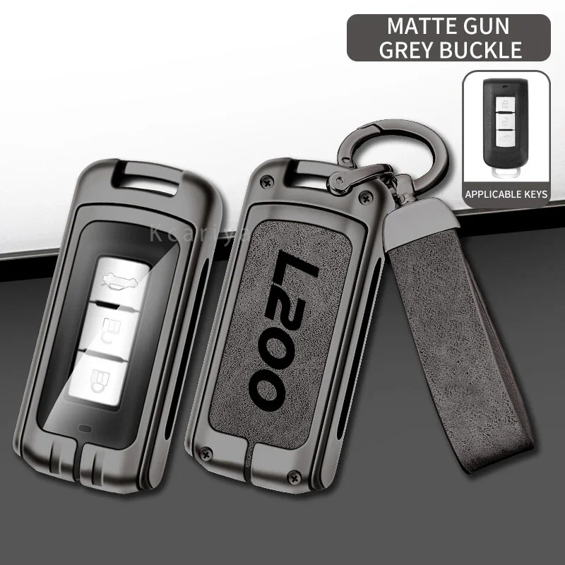 

Автомобильный чехол для ключей из цинкового сплава TPU для Mitsubishi L200, логотип, автомобильный брелок, металлический корпус для ключей, аксессуары для украшения интерьера автомобиля