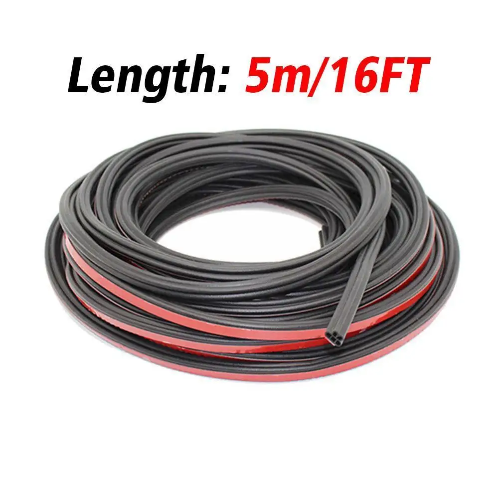 

16FT Car Door Weatherstrip Rubber Seal Strip 2-Layer Waterproof Noise Insulation Weather Strip Sealing Protector For Hood T H7T2