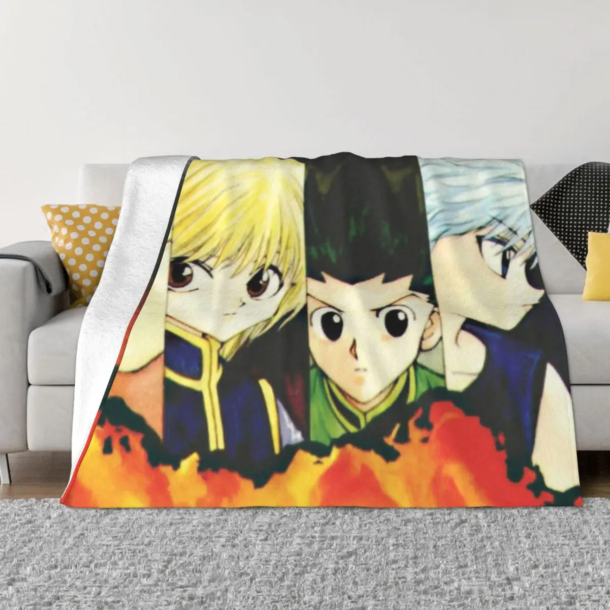 

Японское мультяшное одеяло Yohiro Fujii HUNTERﾗHUNTER, Фланелевое весенне-осеннее теплое одеяло для зимнего постельного белья