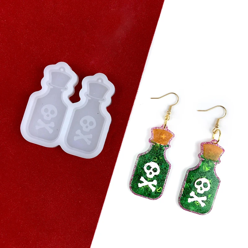 

1 Pc Halloween Series Wine Bottle Skull Crystal Silicone Mold Epoxy Resin Casting Mold for DIY Making Jewelry Crafts