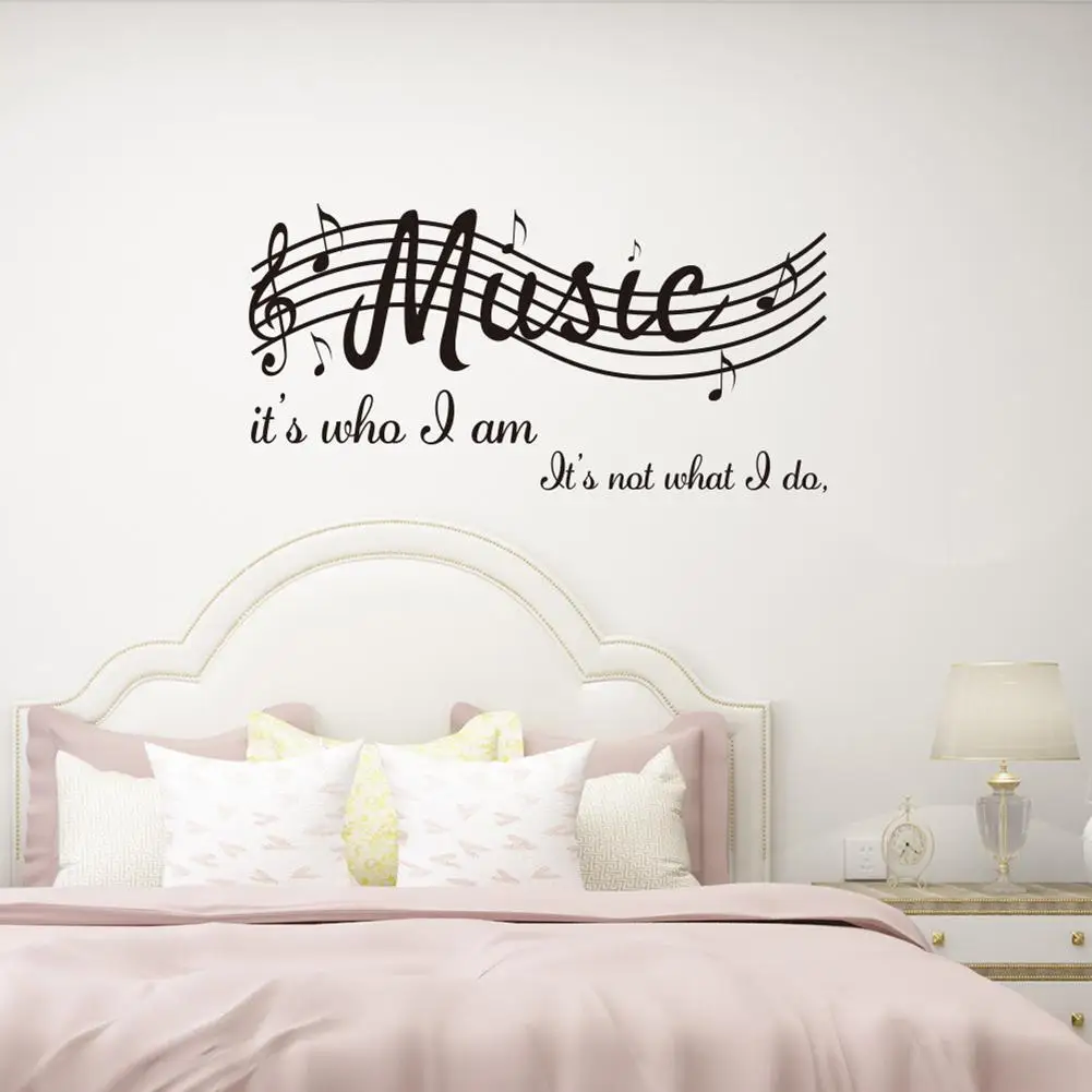 

PVC Music Notes Wall Stickers Quotes Sayings Words Wall Decals For Living Room Bedroom Sofa Tv Background Wall Decor