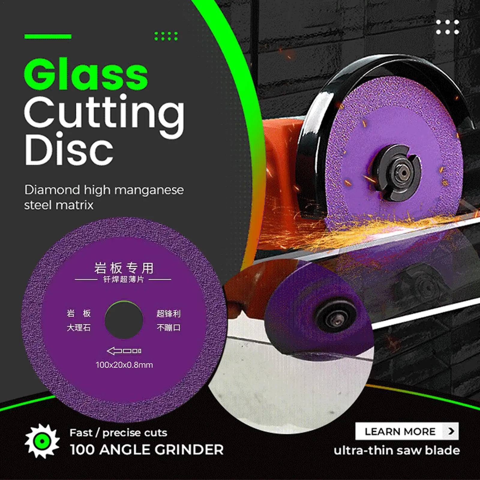 

iamond Disc Saw Blade Glass Cutting Disc Marble Polishing Cutting Blade Bottles Grinding Chamfering Cutting Blade