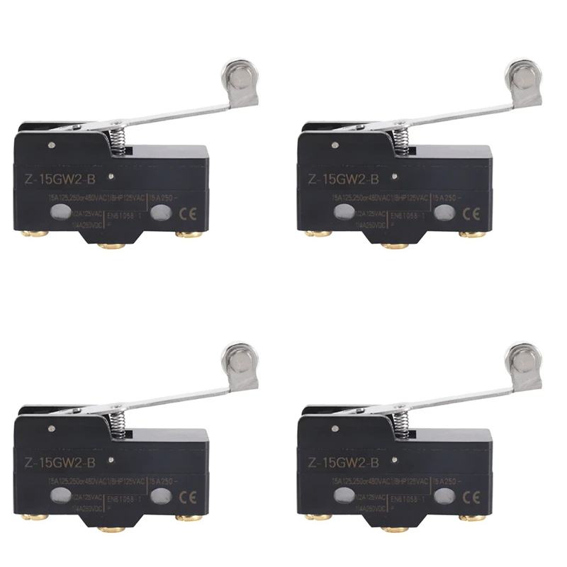

4X Panel Mount Long Hinge Roller Lever Ac Dc Basic Micro-Switch Z-15Gw2-B