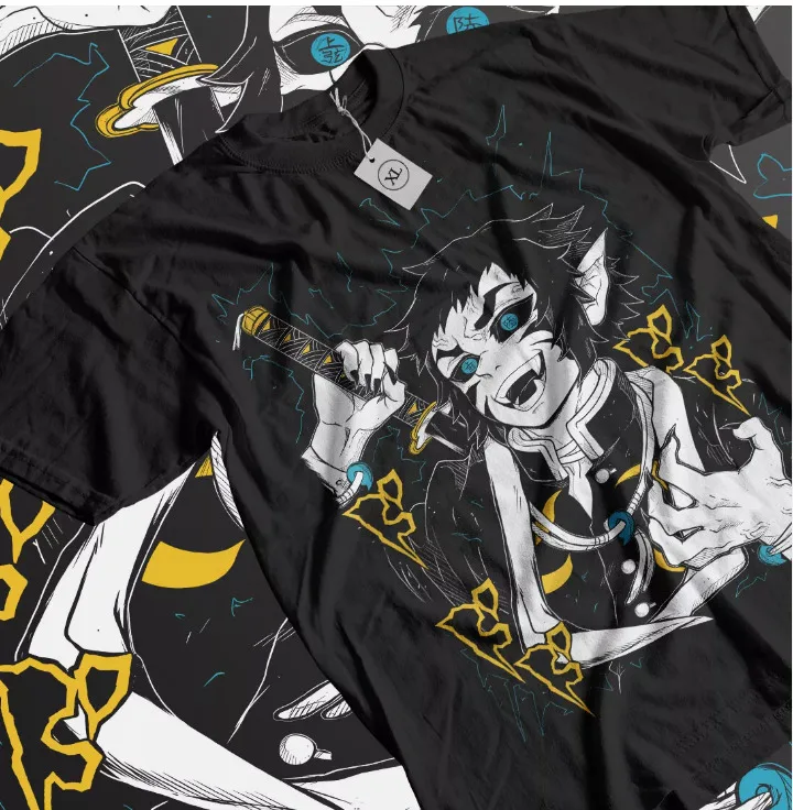 Футболка Kaigaku Demon Slayer: Kimetsu no Yaiba Anime Harajuku Kyojuro Rengoku Gift Shirt