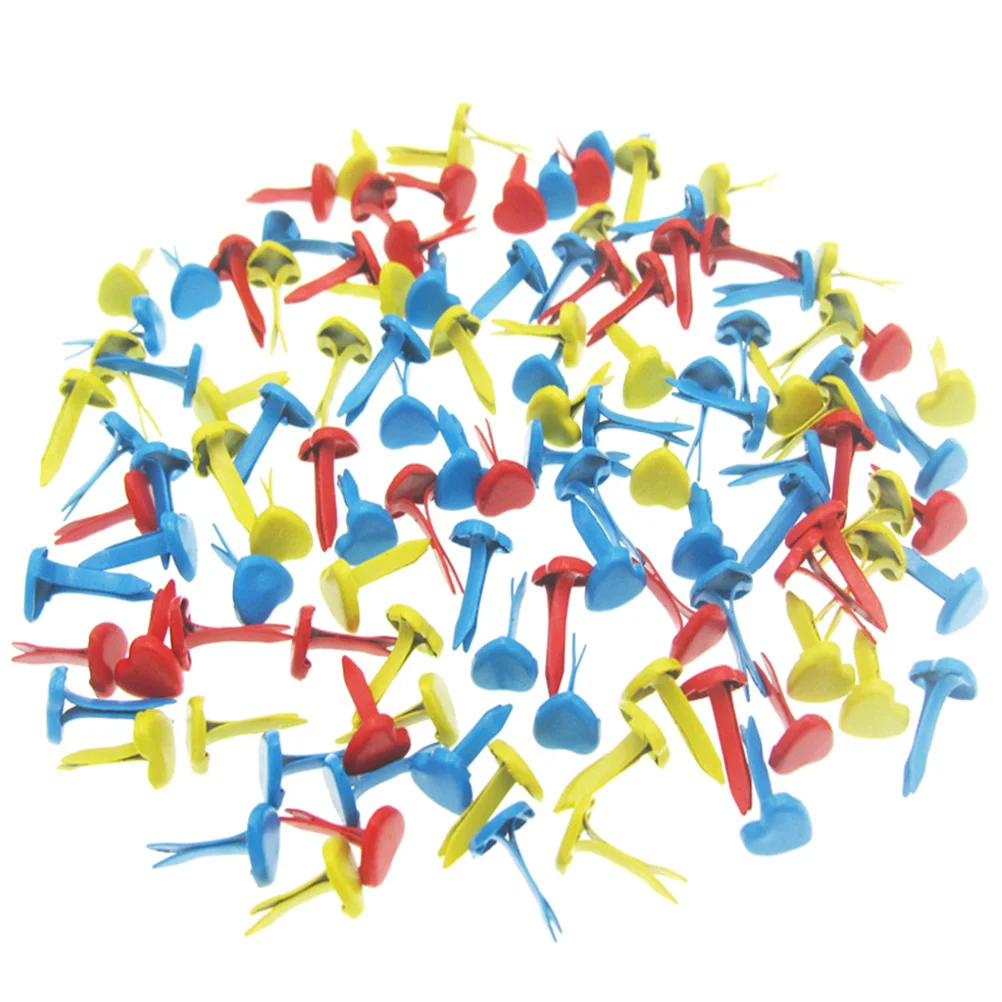 

Pack of 100 Colorful Metal Durable DIY Iron Heart Brads Metal Brads Metal Paper Fasteners