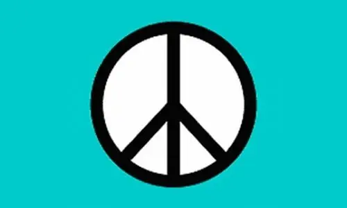 

Peace Sign Flag Sixties Peace Symbol Light Blue Indoor Outdoor Grommets