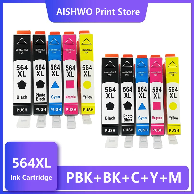 

10PCS 564XL Compatible ink cartridge HP564XL hp564 564 For HP deskjet 4610 4620 6512 6515 D5460/D5463/D5468/D7560 inkjet printer