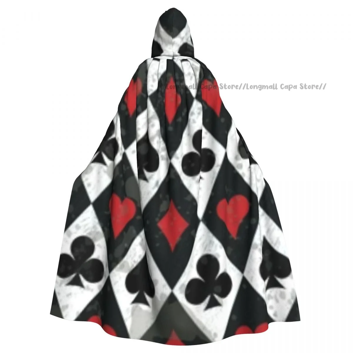 Накидка с капюшоном для взрослых на Хэллоуин абстрактными игральными картами