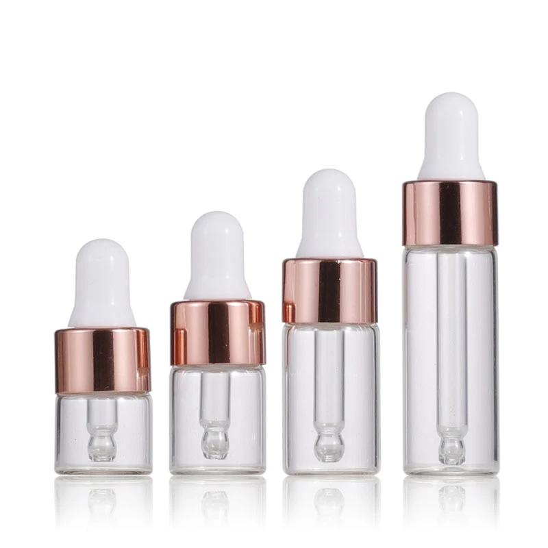 100 шт. 1/2/3/5 ML прозрачный Стекло ароматерапии эфирное масло бутылочка Парфюмерия