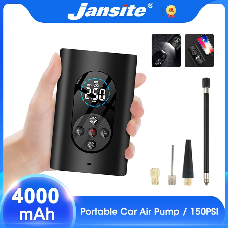 

Jansite Portable Car Air Compressor 4000mAh Wireless Digital Auto Inflatable Pump For Motorcycles Bicycle Boat Tyre Inflator
