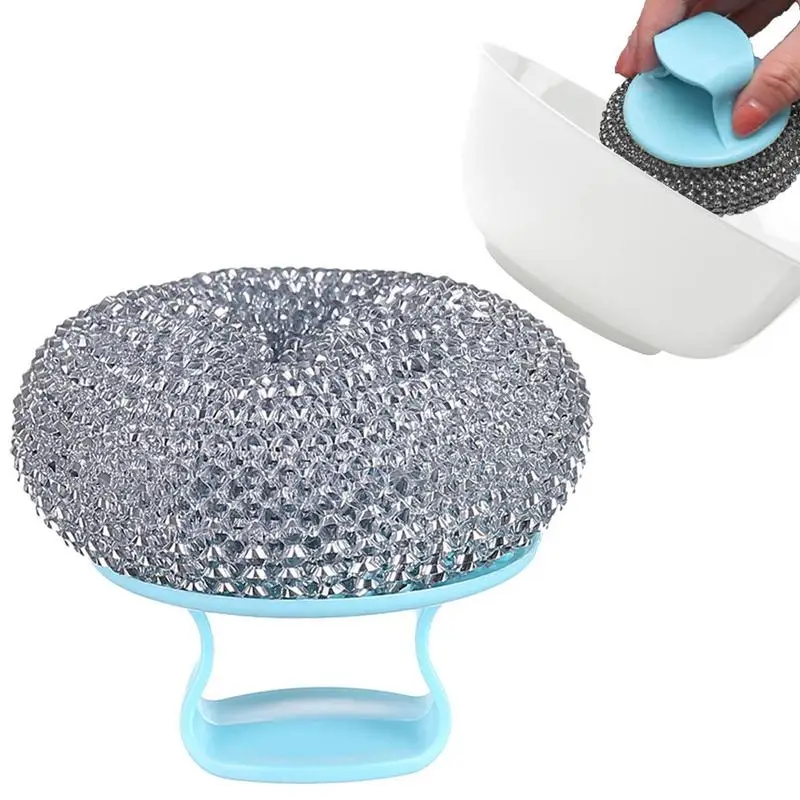 

Steel Wool Brush With Handle Wire Cleaning Ball Utensil Scrubber Stainless Steel Scourer To Remove Heavy Dirt Grime Grease Oil