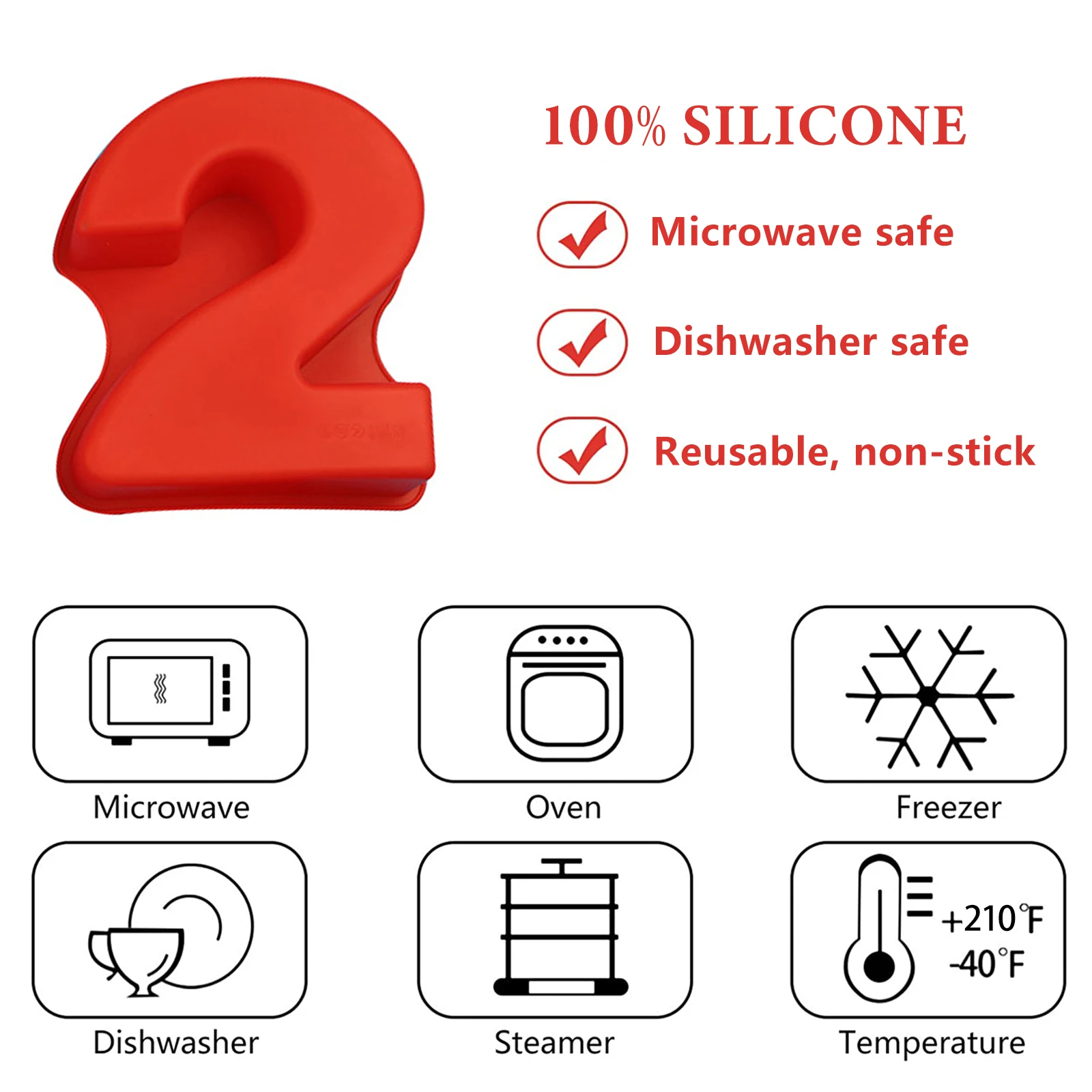 

DIY Silicone 0-9 Digtial Shape Mold Digtial Reusable Durable Waterproof Birthday Chocolate Cake Baking Molds