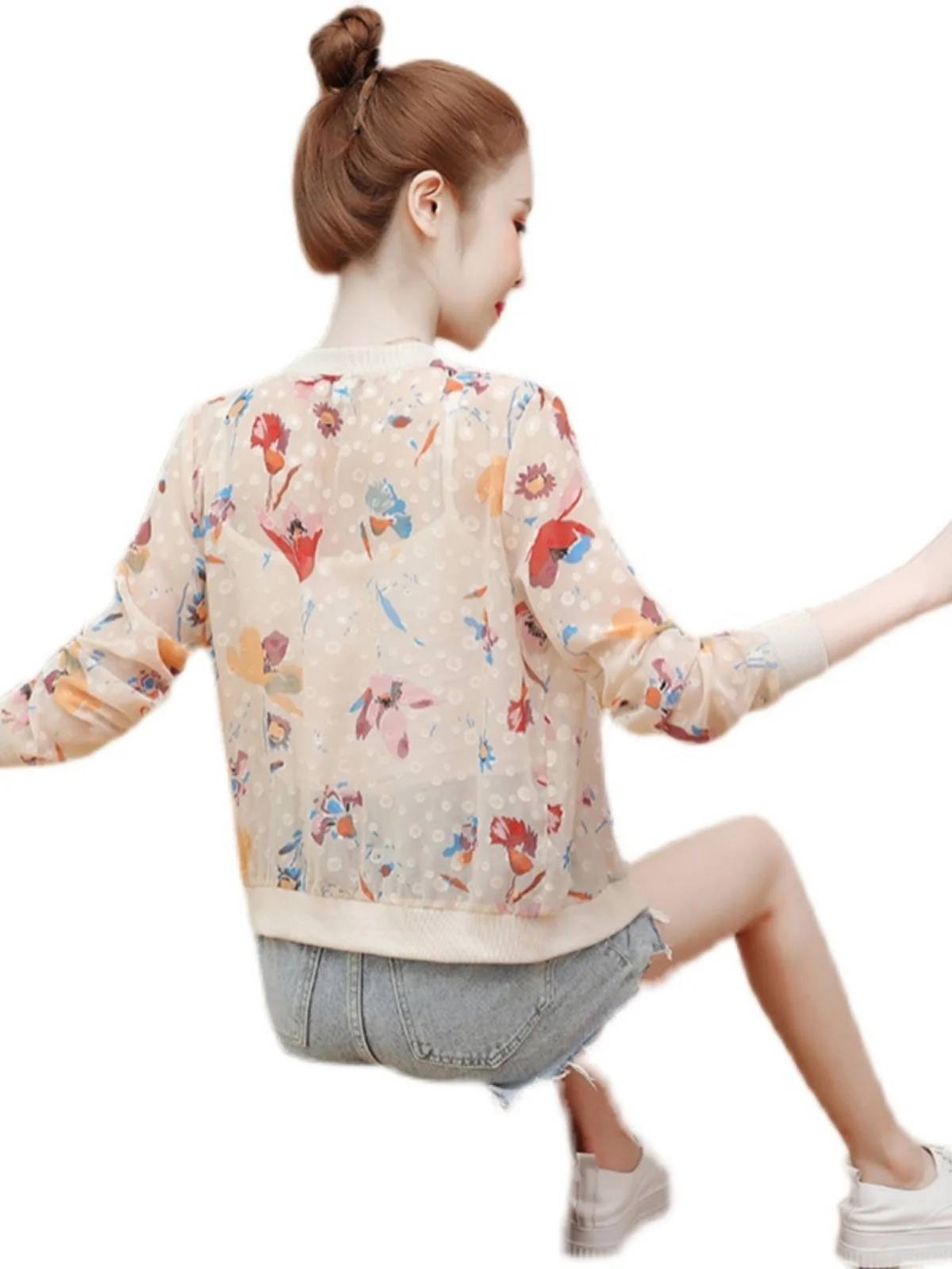 Защитная одежда от солнца женская летняя 2024 новинка свободное шифоновое пальто с