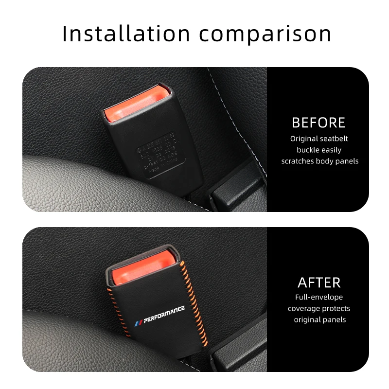 Кожаный зажим для автомобильного ремня безопасности защитная пряжка заглушка BMW