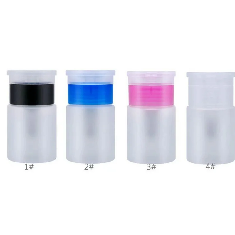 

1pcs Push Down Empty Pump Dispenser For Nail Polish Remover Alcohol Clear Bottle Storage Bottle 60/100/120/150/180/200ml