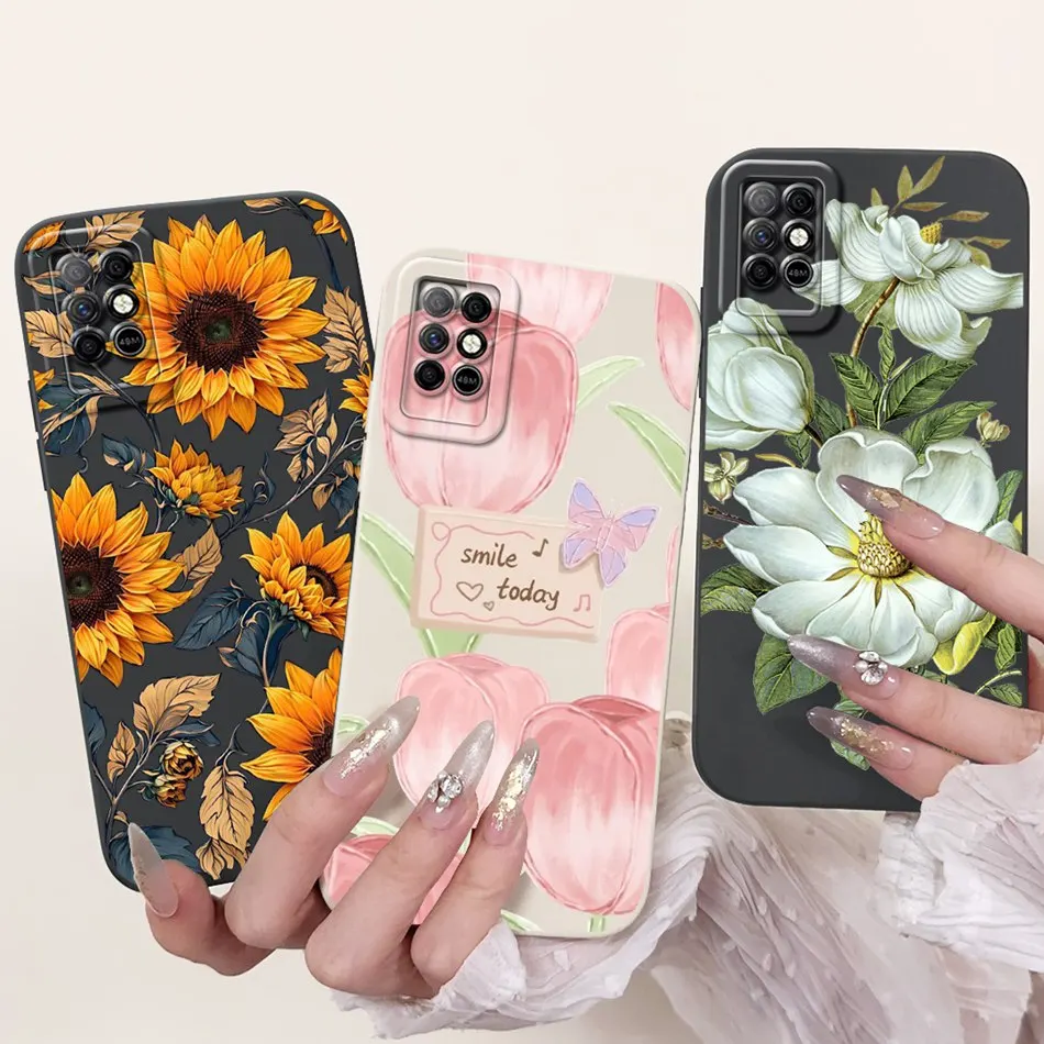 Фото Для Infinix Note 8i 8 X692 X683 X683B элегантный чехол для телефона с принтом подсолнуха и тюльпана для Infinix Note8i Note8 мягкие силиконовые чехлы №1