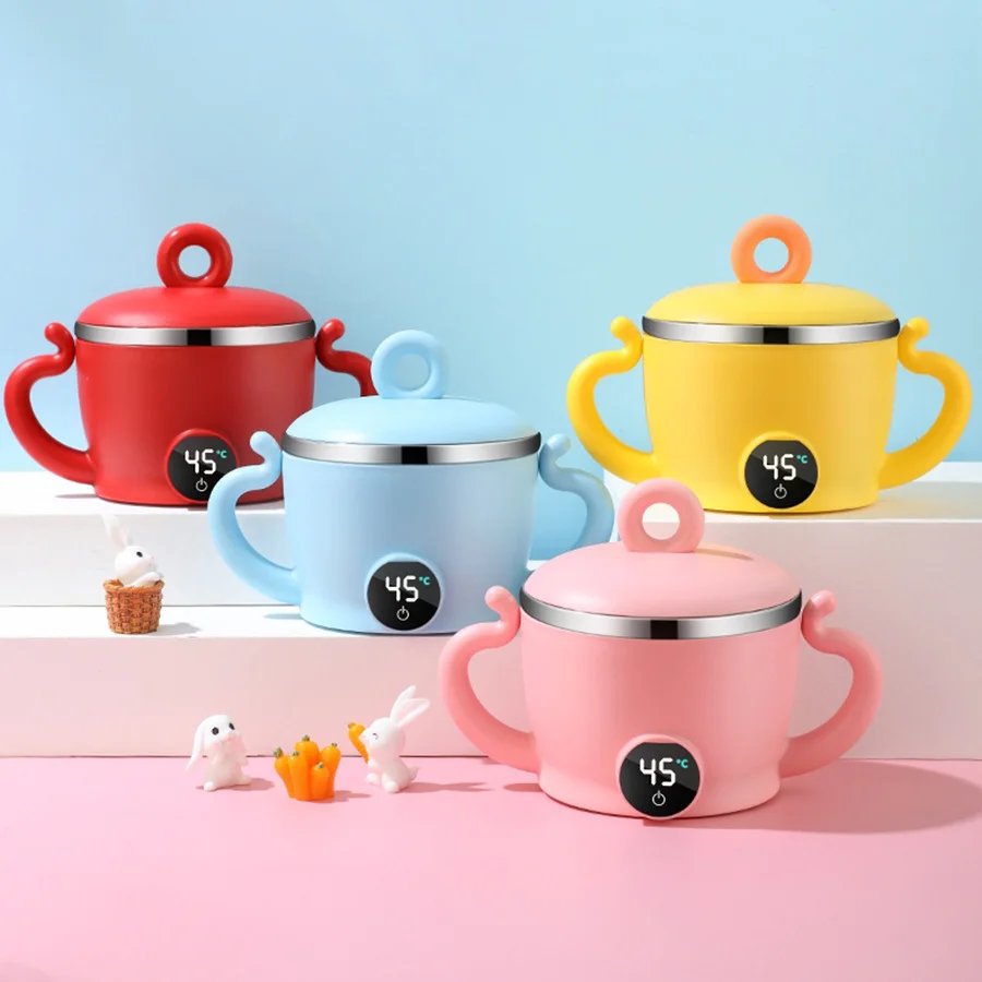 

Intelligent Constant Temperature Bowl For Babies Heating Non-Slip Tableware Safe Food Grade PP Material 400ml