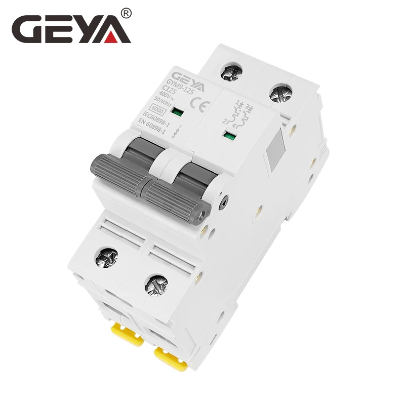 GEYA GYM9-125 DP MCB 80A 100A 125A Мини автоматический выключатель AC C Curve 2P Ширина 35 6 мм 400 в ка |