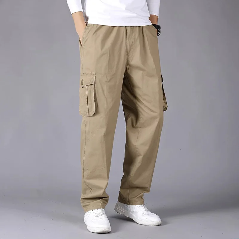 Brand Men Harem Cargo Pants Big Tall Men Casual Many Pockets Loose Work Pants Male Straight Trousers Plus Size 4XL 5XL 6XL