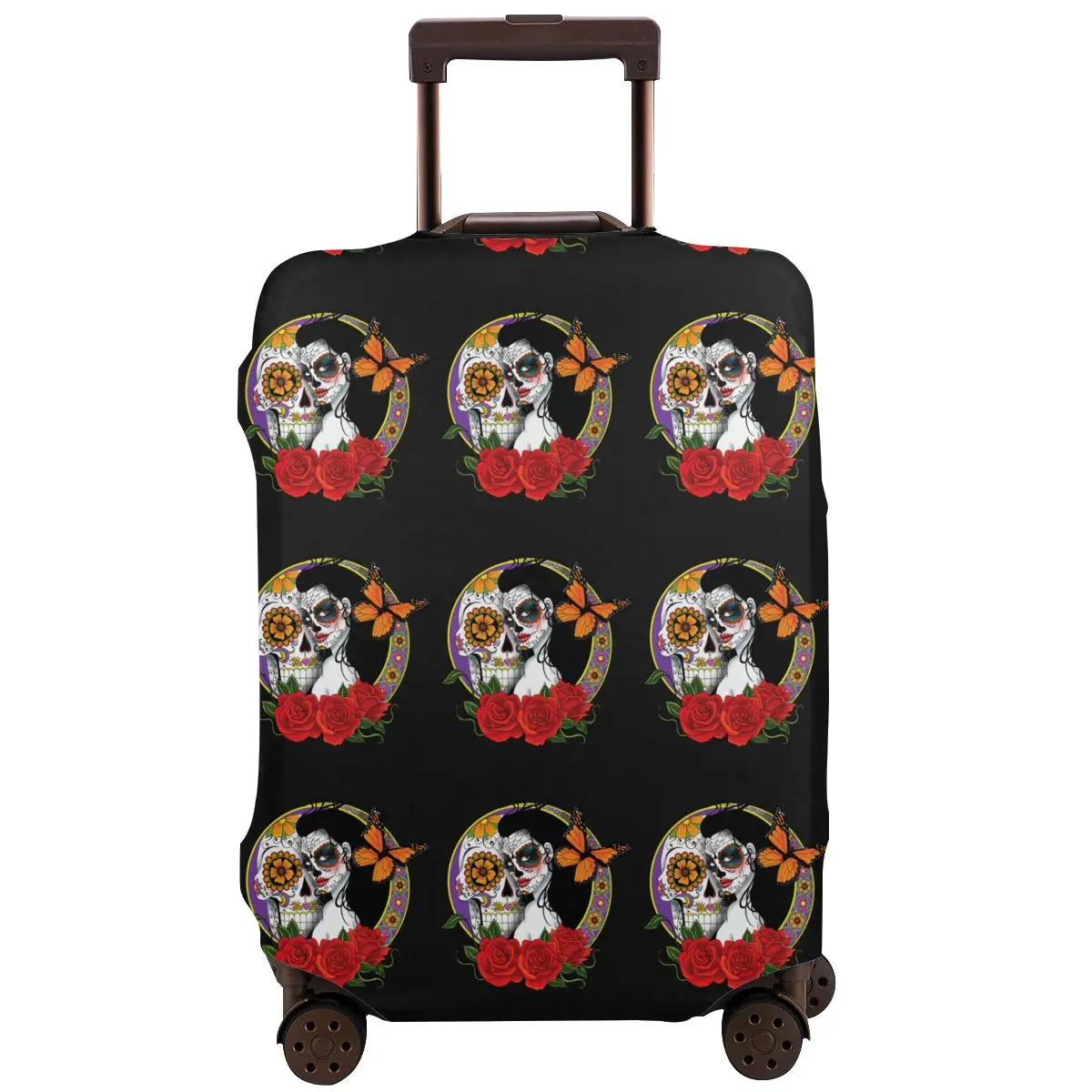 

Sugar Skull Washable Suitcase Luggage Cover Elastic Travel Luggage Protective Case Zipper Cover Polyester Trolley