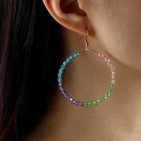 s2903 bohemina fashion jewelry hoop earrings colorful resin beaded dangle earrings